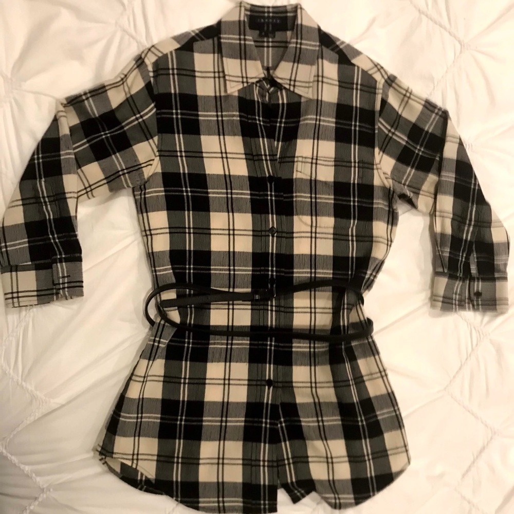 Theory buffalo plaid button down